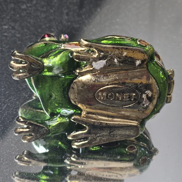 Vintage Monet Prince Charming Frog Trinket Box For Jewelry - Picture 5 of 9